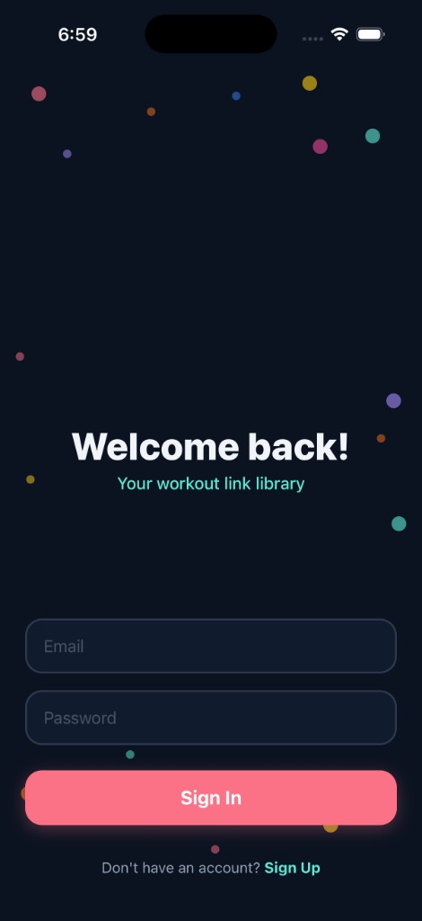FitLinks login screen